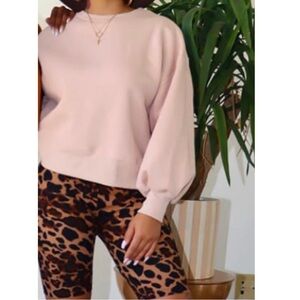 Pink Balloon Sleeve Sweater